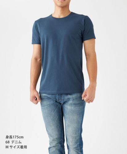 スリムフィットTシャツ/  68デニム Mサイズ着用 メンズモデル175cm