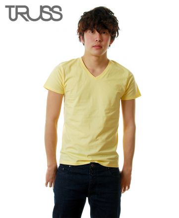  トラス(TRUSS)スリムフィットVネックTシャツ/ 21イエローヘーゼ メンズモデル
