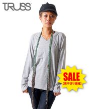 【SALE中！】トラス(TRUSS)スリムフィットVネックロングスリーブTシャツ/ 05ヘザーグレー レディースモデル