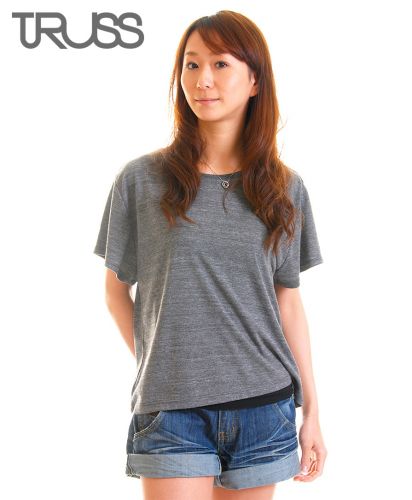 ウィメンズトライブレンドワイドTシャツ/ 15ヘザーブラック Mサイズ レディースモデル 160cm