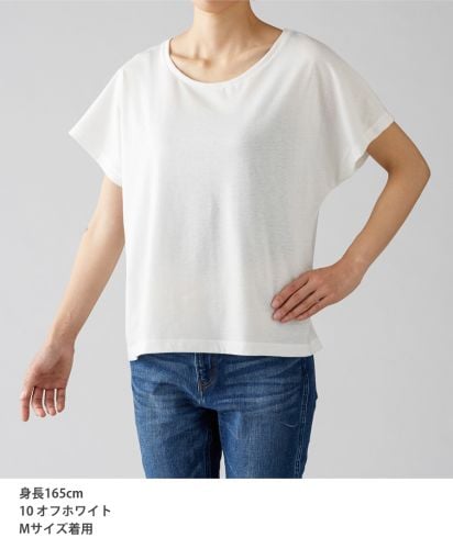 ウィメンズ ドルマンTシャツ/ 10オフホワイト Mサイズ モデル165cm