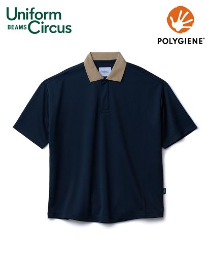 Uniform Circus BEAMS（ユニフォーム サーカス ビームス）ユニセックスポロシャツ/1 ネイビー×ベージュ