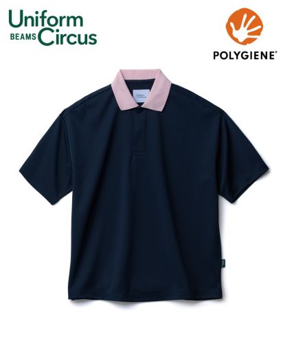 Uniform Circus BEAMS（ユニフォーム サーカス ビームス）ユニセックスポロシャツ/9 ネイビー×ピンク