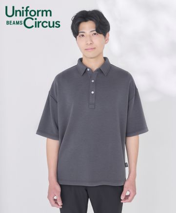 Uniform Circus BEAMS（ユニフォーム サーカス ビームス）ユニセックスポロシャツ/モデル着用：2 グレー