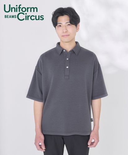 Uniform Circus BEAMS(ユニフォーム サーカス ビームス)ユニセックスポロシャツ/モデル着用:2 グレー