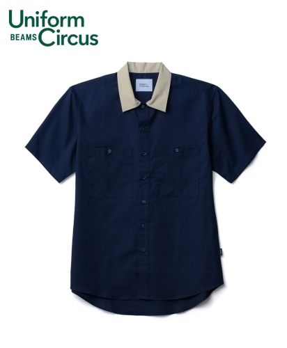 Uniform Circus BEAMS（ユニフォーム サーカス ビームス）ユニセックスワイドカラーシャツ/8 ネイビー