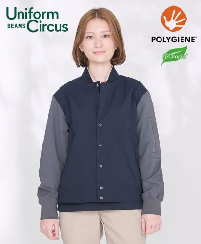 Uniform Circus BEAMS(ユニフォーム サーカス ビームス)ユニセックスジャケット/モデル着用：8 ネイビー×グレー
