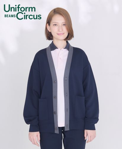 Uniform Circus BEAMS(ユニフォーム サーカス ビームス)ユニセックスカーディガン/モデル着用：8 ネイビー