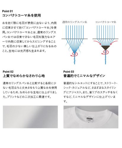 ユナイテッドアスレ(United Athle)6.5オンス ファインジャージー ボックスシルエット Tシャツ/コンパクトコーマ糸使用の上質な一枚