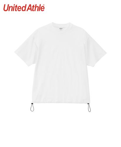 ユナイテッドアスレ(United Athle)6.5オンス ファインジャージー リラックスフィット Tシャツ（裾ドローコード）/001ホワイト