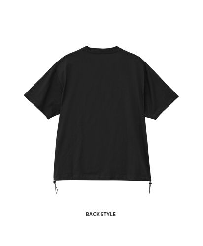 ユナイテッドアスレ(United Athle)6.5オンス ファインジャージー リラックスフィット Tシャツ（裾ドローコード）/(back style)002ブラック