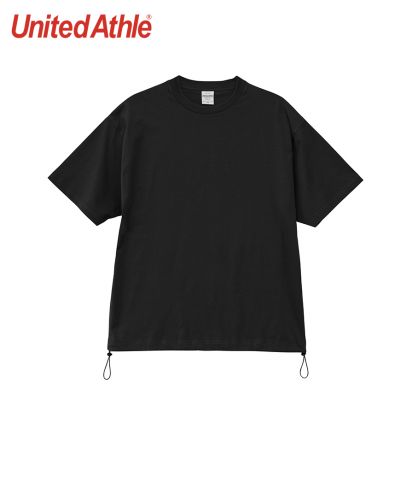 ユナイテッドアスレ(United Athle)6.5オンス ファインジャージー リラックスフィット Tシャツ（裾ドローコード）/002ブラック