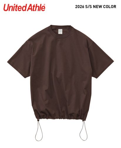 ユナイテッドアスレ(United Athle)6.5オンス ファインジャージー リラックスフィット Tシャツ（裾ドローコード）/237ダークチョコレート/2026年SS新色