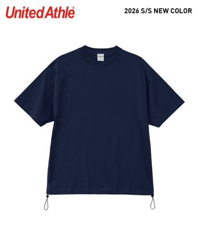ユナイテッドアスレ(United Athle)6.5オンス ファインジャージー リラックスフィット Tシャツ（裾ドローコード）/086ネイビー/2026年SS新色