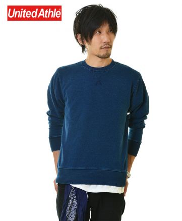 12.2オンス クルーネック デニムスウェット（パイル）745ワンウォッシュ Mサイズ メンズモデル 176cm