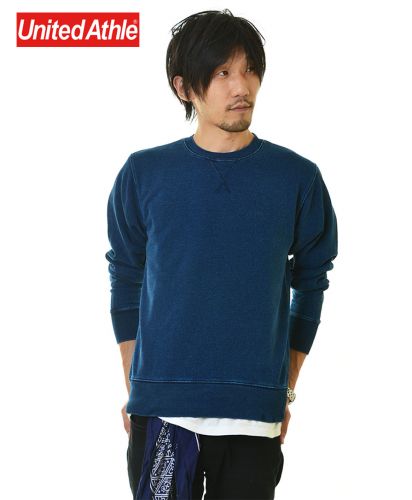 12.2オンス クルーネック デニムスウェット（パイル）745ワンウォッシュ Mサイズ メンズモデル 176cm