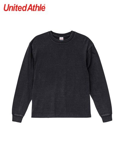 ユナイテッドアスレ(United Athle)6.2オンス オープンエンド フェードウォッシュ ロングスリーブ Tシャツ（2.1インチリブ）/959フェードブラック