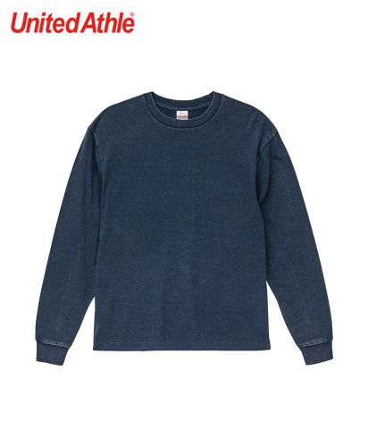 ユナイテッドアスレ(United Athle)6.2オンス オープンエンド フェードウォッシュ ロングスリーブ Tシャツ（2.1インチリブ）/961フェードネイビー