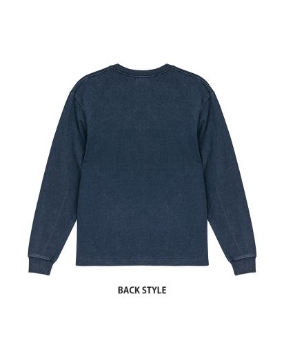 ユナイテッドアスレ(United Athle)6.2オンス オープンエンド フェードウォッシュ ロングスリーブ Tシャツ（2.1インチリブ）/BACK STYLE：961フェードネイビー