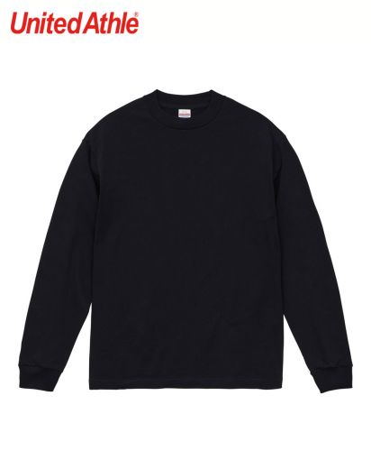 ユナイテッドアスレ(United Athle)　7.1オンス オープンエンド ラギッド ロングスリーブ Tシャツ（2.1インチリブ）/002 ブラック