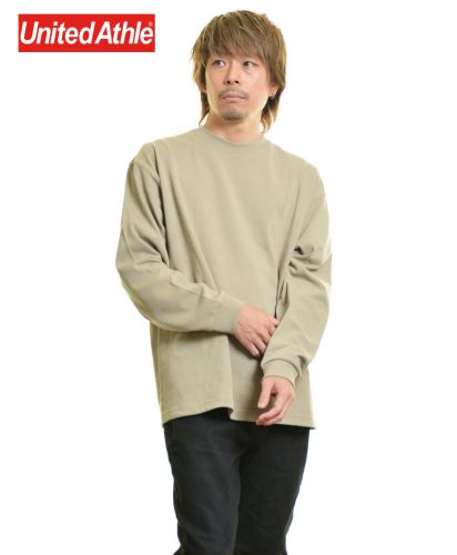 9.1ozマグナムウェイト ビッグシルエットLS Tシャツ/249アシッドカーキ Mサイズ メンズモデル170cm