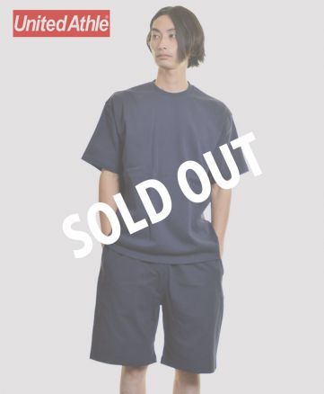 ユナイテッドアスレ(United Athle)9.1オンス マグナムウェイト イージー ショーツ/086ネイビー Lサイズ /同シリーズTシャツ[4411-01 Mサイズ]とセットアップ メンズモデル176cm_SOLDOUT
