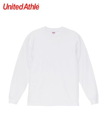 ユナイテッドアスレ(United Athle)6.0オンス オーセンティック オープンエンド ヘヴィーウェイト ロングスリーブ Tシャツ（2.1インチリブ）/001ホワイト