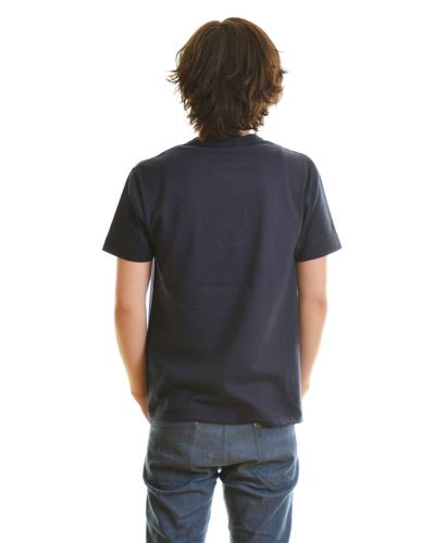 5.6オンス ヘンリーネックTシャツ 086ネイビー Mサイズ メンズモデル 174cm