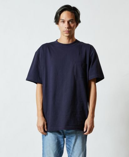 5.6オンスハイクオリティーTシャツ(ポケット付)/ 086ネイビー XLサイズ メンズモデル 182cm