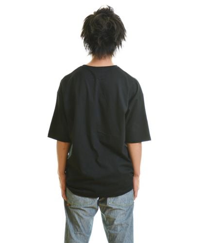 5.6オンス ビッグシルエットTシャツ（ポケット付）002ブラック Mサイズ メンズモデル 165cm