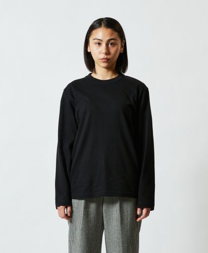 5.6oz ロングスリーブTシャツ/ 002ブラック Sサイズ レディースモデル160cm