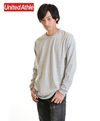5.6オンス ロングスリーブTシャツ(1.6インチリブ)/006ミックスグレー Mサイズ メンズモデル 176cm