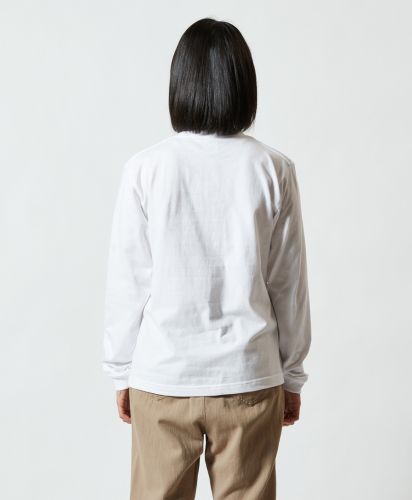 5.6オンス ロングスリーブTシャツ(1.6インチリブ)/001ホワイト Sサイズ レディースモデル160cm