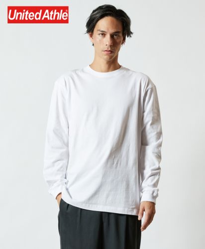 5.6オンス ロングスリーブTシャツ(1.6インチリブ)/001ホワイト XLサイズ メンズモデル182cm