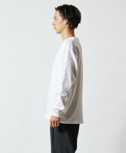 5.6オンス ロングスリーブTシャツ(1.6インチリブ)/001ホワイト XLサイズ メンズモデル182cm