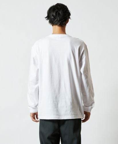 5.6オンス ロングスリーブTシャツ(1.6インチリブ)/001ホワイト XLサイズ メンズモデル182cm