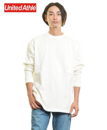 8.8ozオーガニックコットンロングスリーブ Tシャツ/ 003オフホワイト XXLサイズ メンズモデル176cm