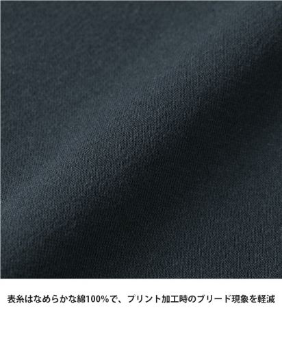 United Athle(ユナイテッドアスレ)8.3オンス T/C ソフトブレンド スウェット フルジップ パーカ（裏起毛）/表糸はなめらかな綿100%で、プリント加工時のブリード現象を軽減