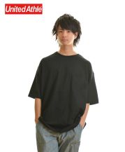 5.6ozビッグシルエットTシャツ 002ブラック Mサイズ メンズモデル 165cm
