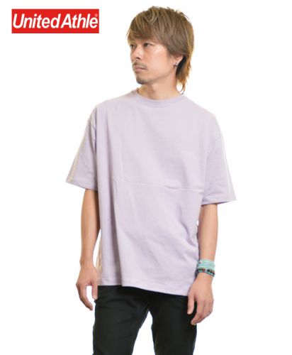 5.6ozビッグシルエットTシャツ/ 250スモーキーパープル Mサイズ メンズモデル170cm