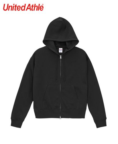 ユナイテッドアスレ(United Athle)10.0オンス T/C ボックスシルエット スウェット フルジップ パーカ（裏起毛）/002 ブラック