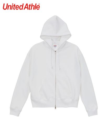 ユナイテッドアスレ(United Athle)10.0オンス T/C ボックスシルエット スウェット フルジップ パーカ（裏起毛）/001 ホワイト