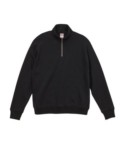 10.0oz T/Cルーズフィットハーフジップ スウェット(裏起毛)/ 002ブラック