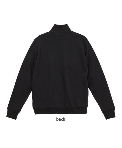 10.0oz T/Cルーズフィットハーフジップ スウェット(裏起毛)/ 002ブラックback