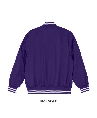 ユナイテッドアスレ(United Athle)ナイロン スタジアム ジャケット（裏地付）/Back Style：4401パープル/ホワイト