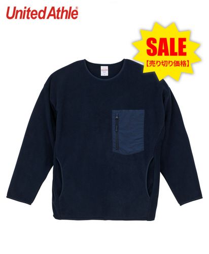 【SALE】ユナイテッドアスレ(United Athle)マイクロフリース クルーネック シャツ/（一重）/2024AW 新色086 ネイビー
