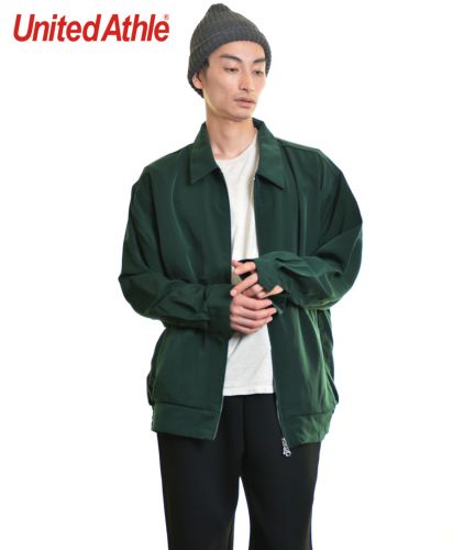 ユナイテッドアスレ(United Athle)ポプリン ルーズフィット スーベニア ジャケット/489ブリティッシュグリーン  XLサイズ メンズモデル176cm