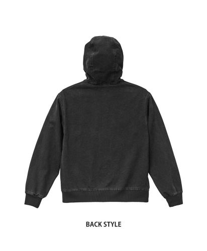 United Athle(ユナイテッドアスレ)ダックキャンバス フェードウォッシュ フルジップ パーカ（一重）/Back style:959フェードブラック
