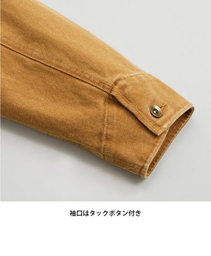 United Athle(ユナイテッドアスレ)ダックキャンバス フェードウォッシュ ワーク ジャケット（一重）/袖口はタックボタン付き