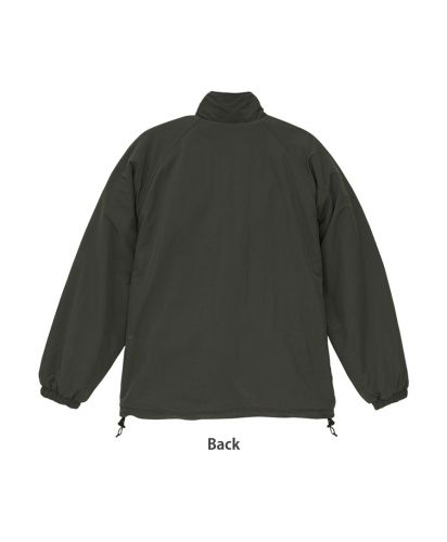 ユナイテッドアスレ(United Athle)シェル フリース リバーシブル スタンド ジャケット/Back Style｜ナイロン側(9008 ダークオリーブ/グレー)
